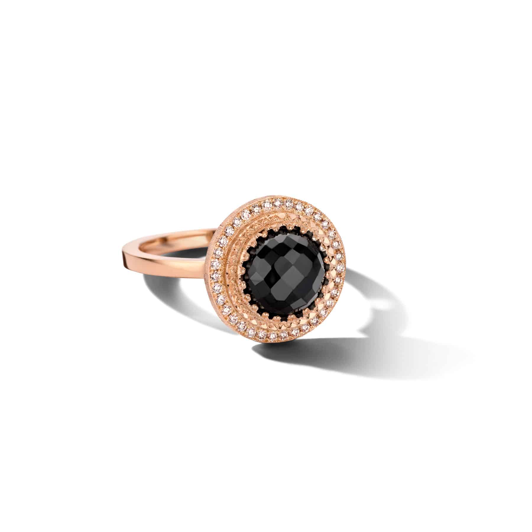 Zwarte spinel & witte diamant