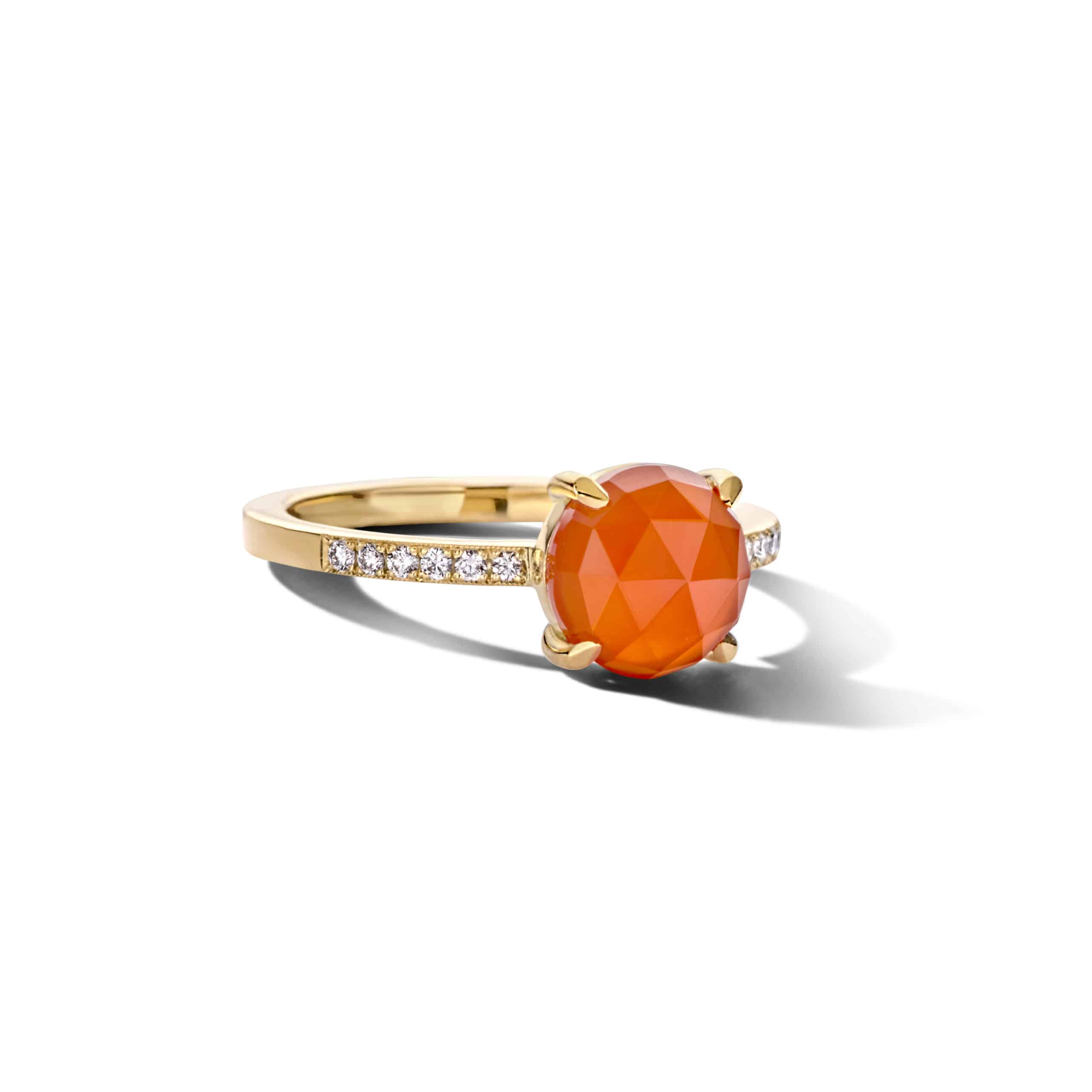 Carneool & witte diamant