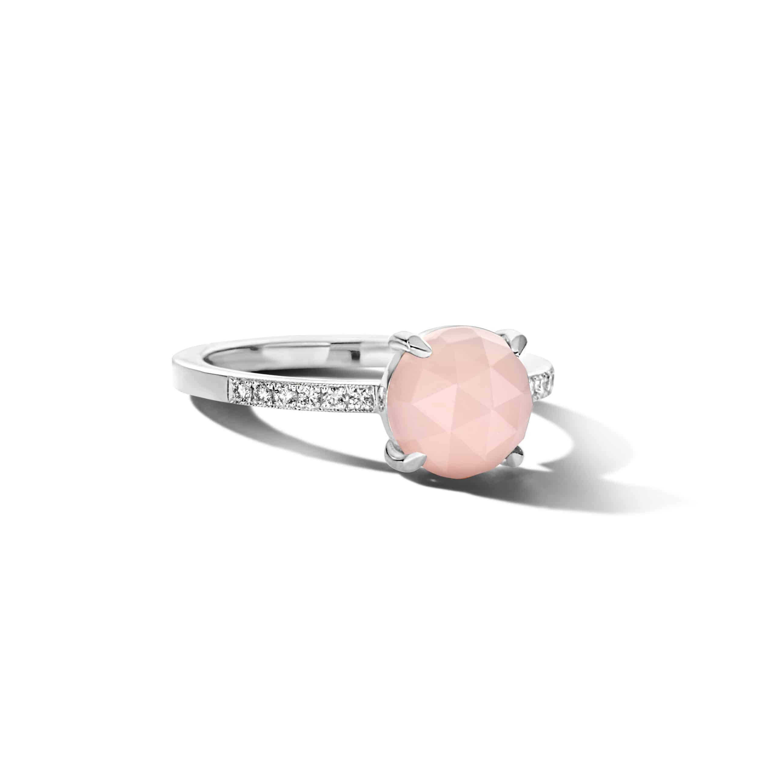 Pink opaal & witte diamant