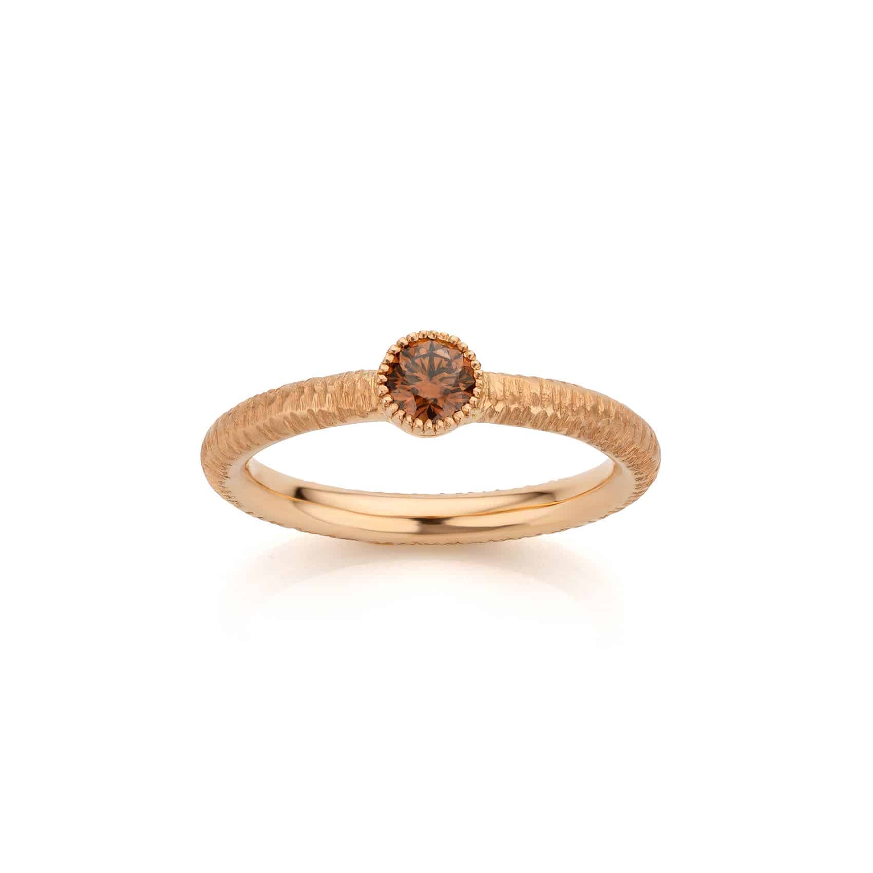 Cognac- diamant & met de hand bewerkt